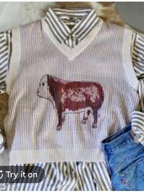 NWT Weatern farm Hereford sweater vest size Medium